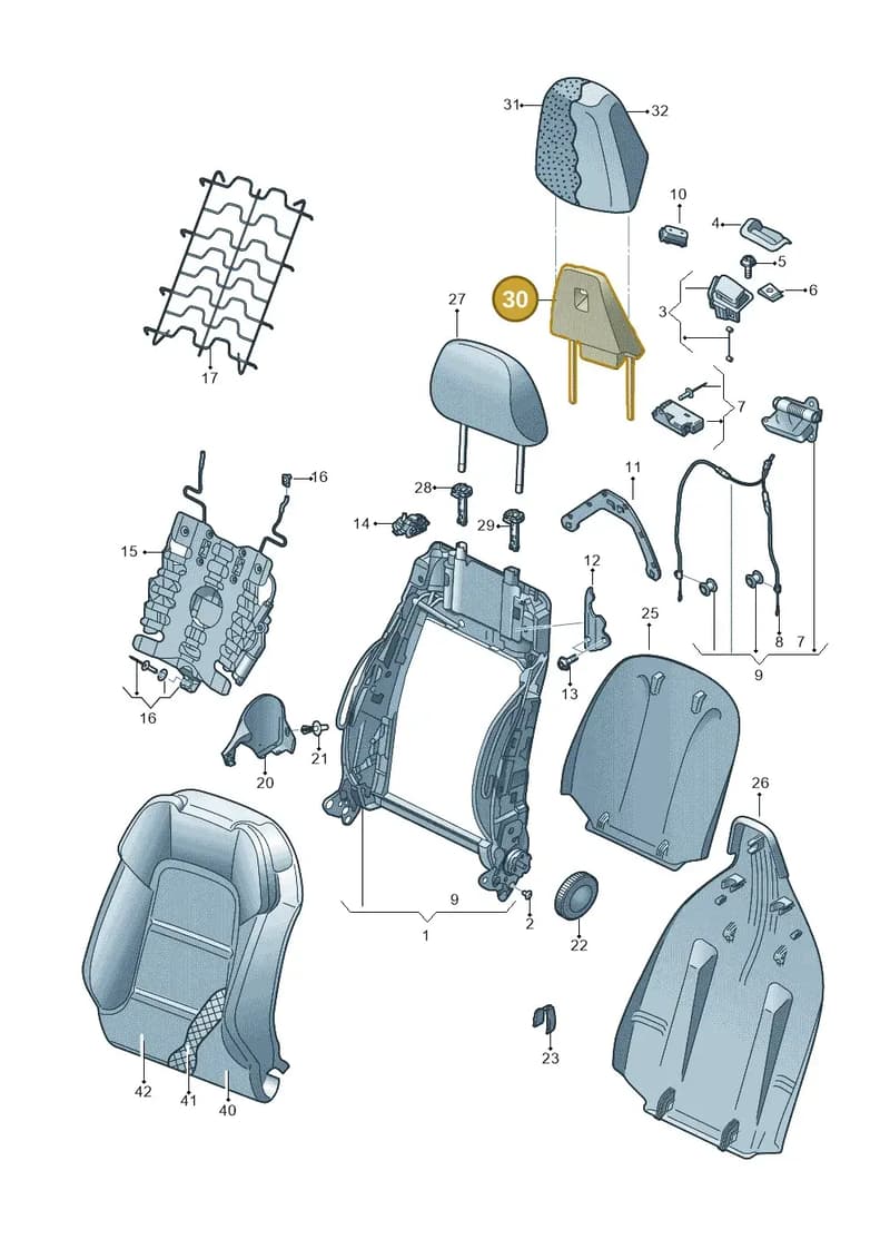 8V0881351 — Audi A3 Cabriolet (2016-2020) diagram 891881500, position 30