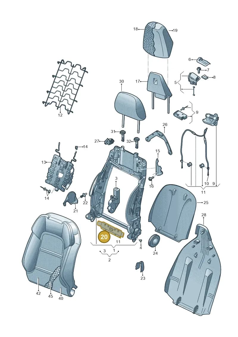 8V0881599 — Audi A3 Sportback (2016-2020) diagram 745881500, position 20