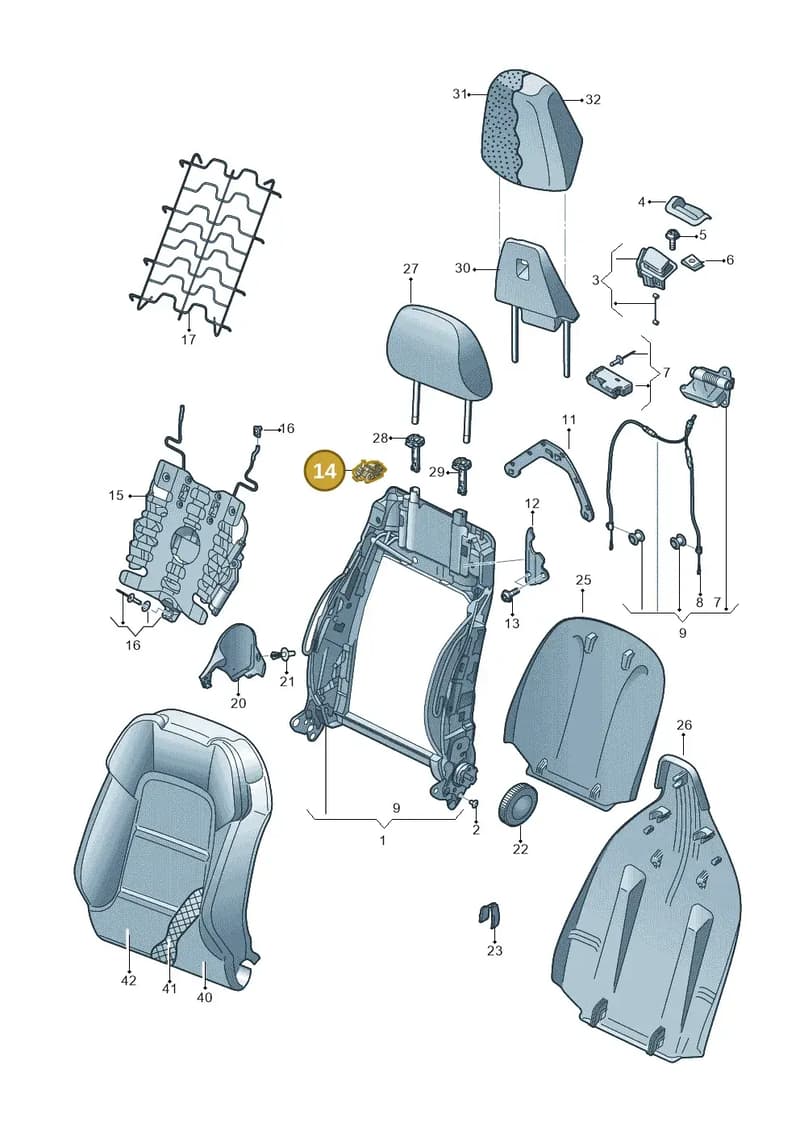 8V0881628 — Audi A3 Cab. 1.4 (2013-2016) diagram 778881500, position 14
