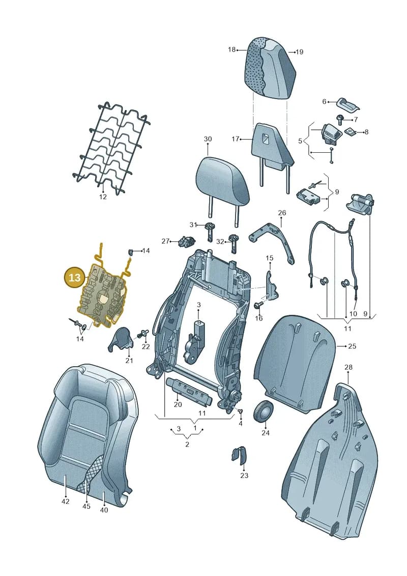 8V0881880 — Audi A3 Sportback (2016-2020) diagram 745881500, position 13