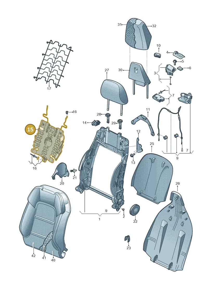 8V0881880 — Audi A3 Cabriolet (2016-2020) diagram 891881500, position 15