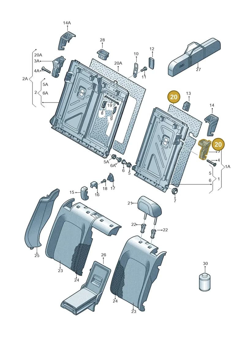 8V0885753BGW8 — Audi RS3 Limousine (2017-2020) diagram 745885700, position 20