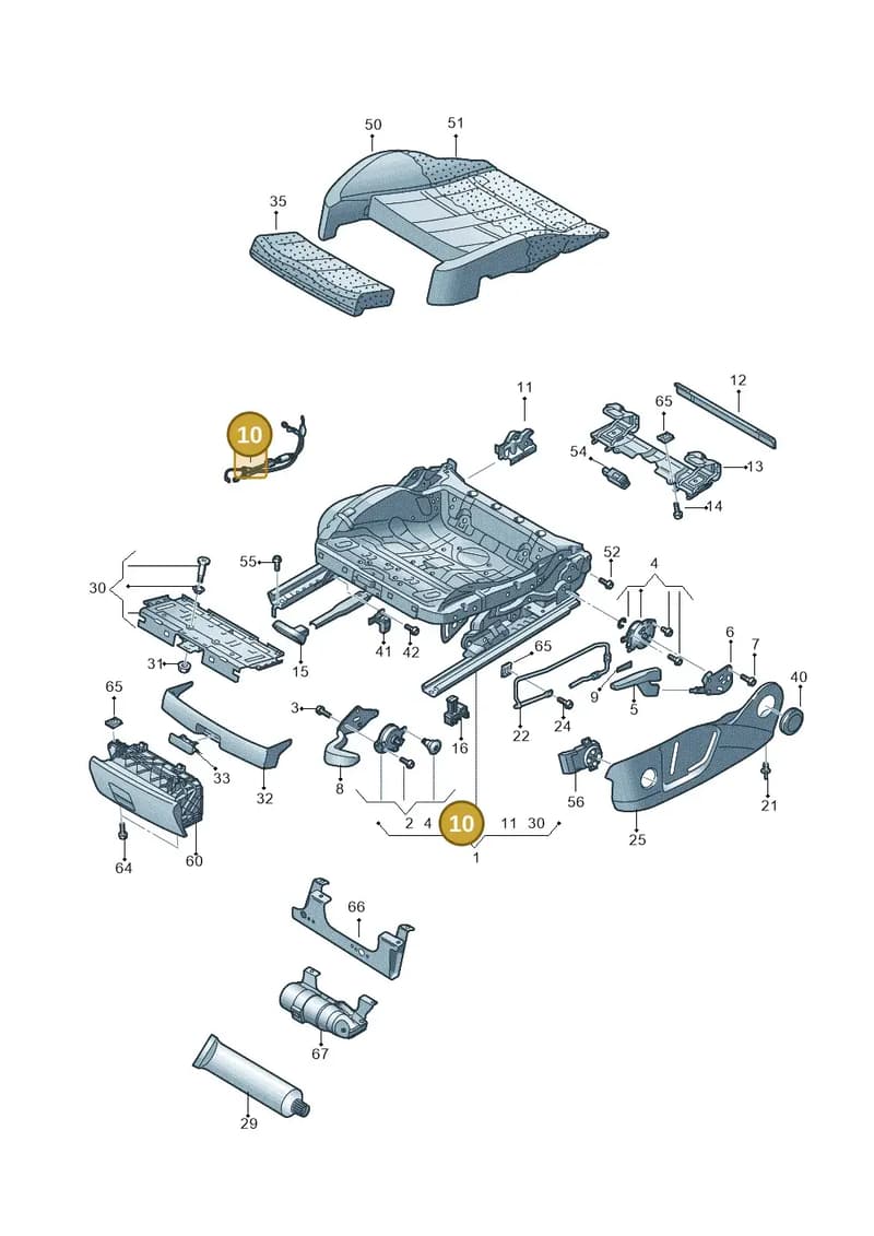 8V0898021 — Audi A3 Sportback (2016-2020) diagram 745881010, position 10