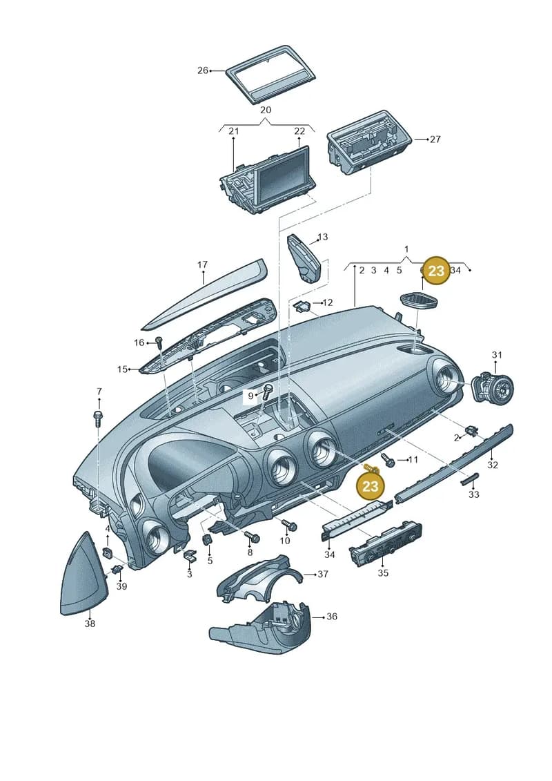 8V0898026 — Audi RS3 Sportback (2015-2016) diagram 745857100, position 23