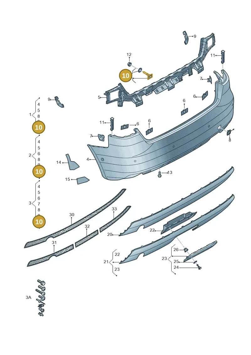 8V0898173 — Audi A3 Sportback (2012-2016) diagram 745807600, position 10