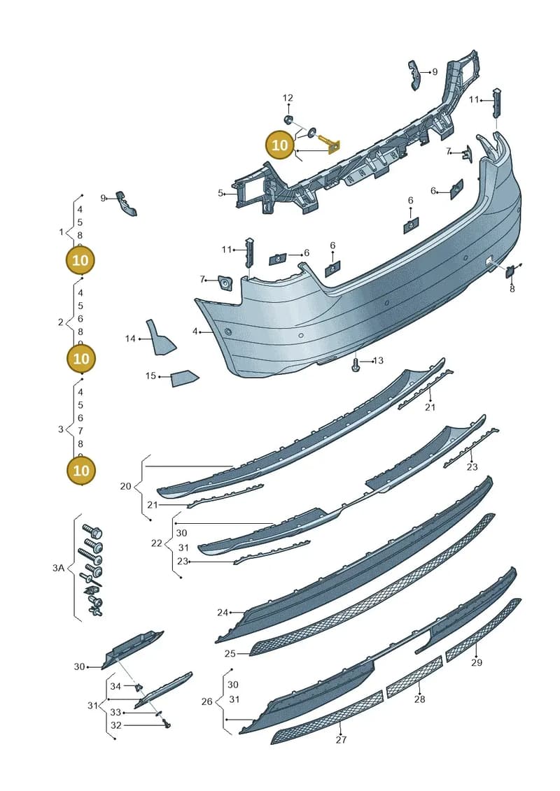 8V0898173 — Audi A3 Sportback (2012-2016) diagram 745807720, position 10