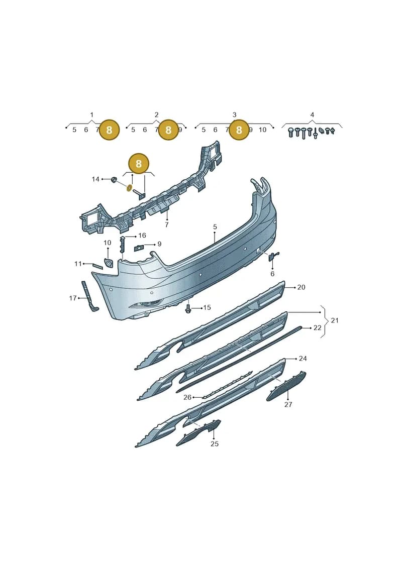 8V0898173 — Audi A3 Limousine 2.0 (2017-2021) diagram 820807070, position 8