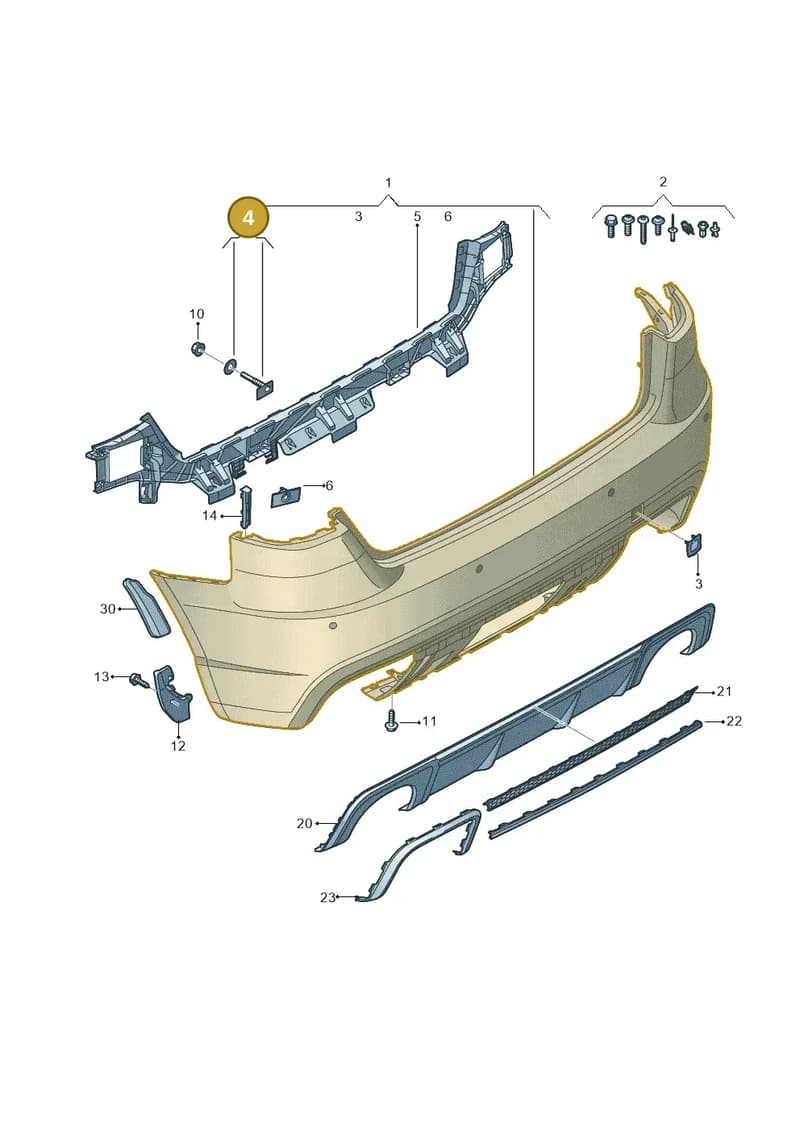 8V0898173 — Audi RS3 Sportback (2015-2016) diagram 858807600, position 4