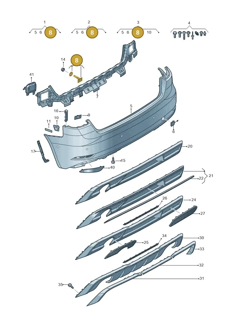 8V0898173 — Audi A3 Sportback (2016-2020) diagram 890807600, position 8