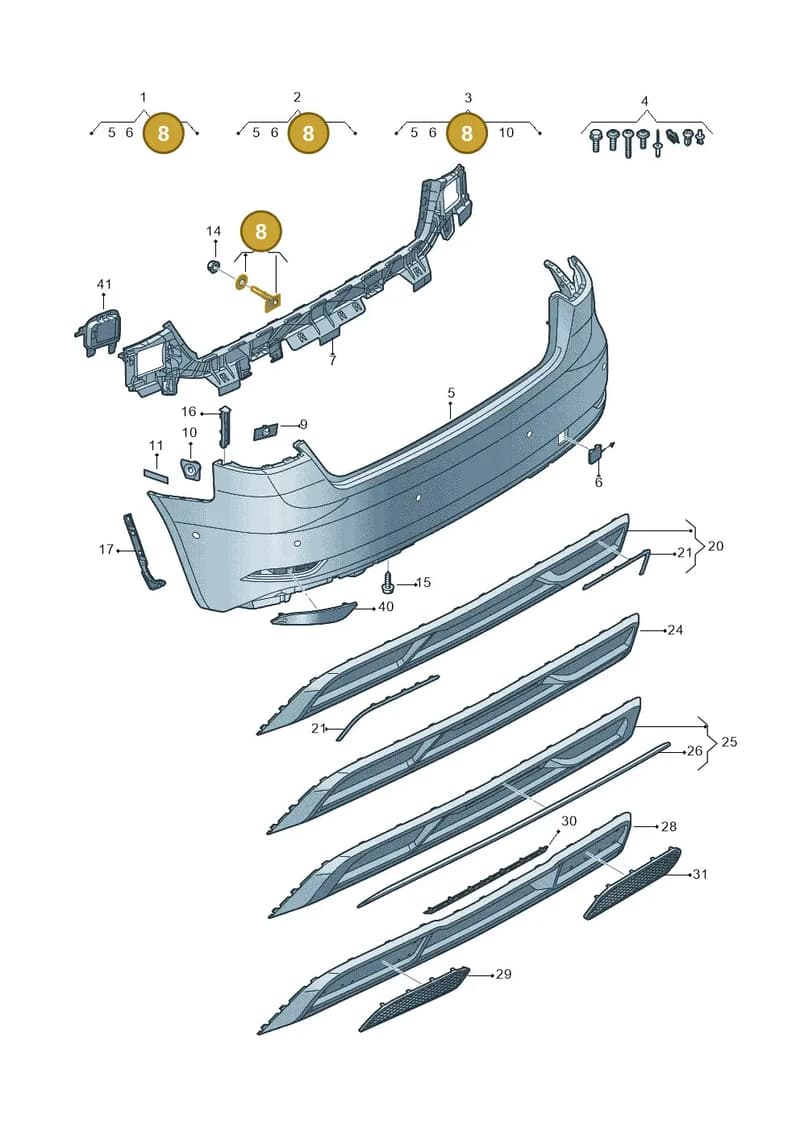 8V0898173 — Audi A3 Sportback (2016-2020) diagram 890807720, position 8