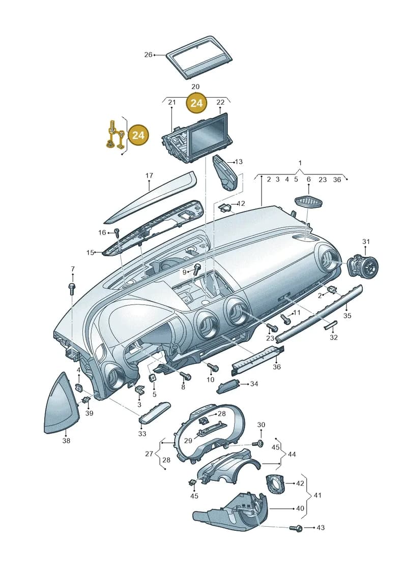 8V0898258 — Audi RS3 Limousine (2017-2020) diagram 890857100, position 24