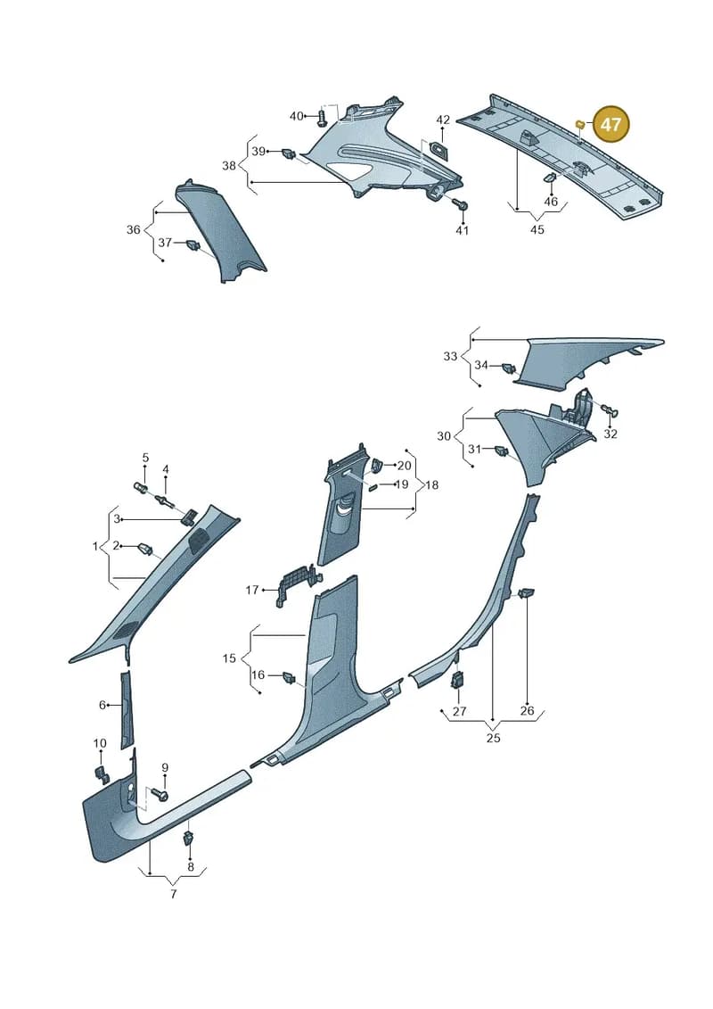 8V0898283 — Audi A4 (2015-2025) diagram 849867650, position 47