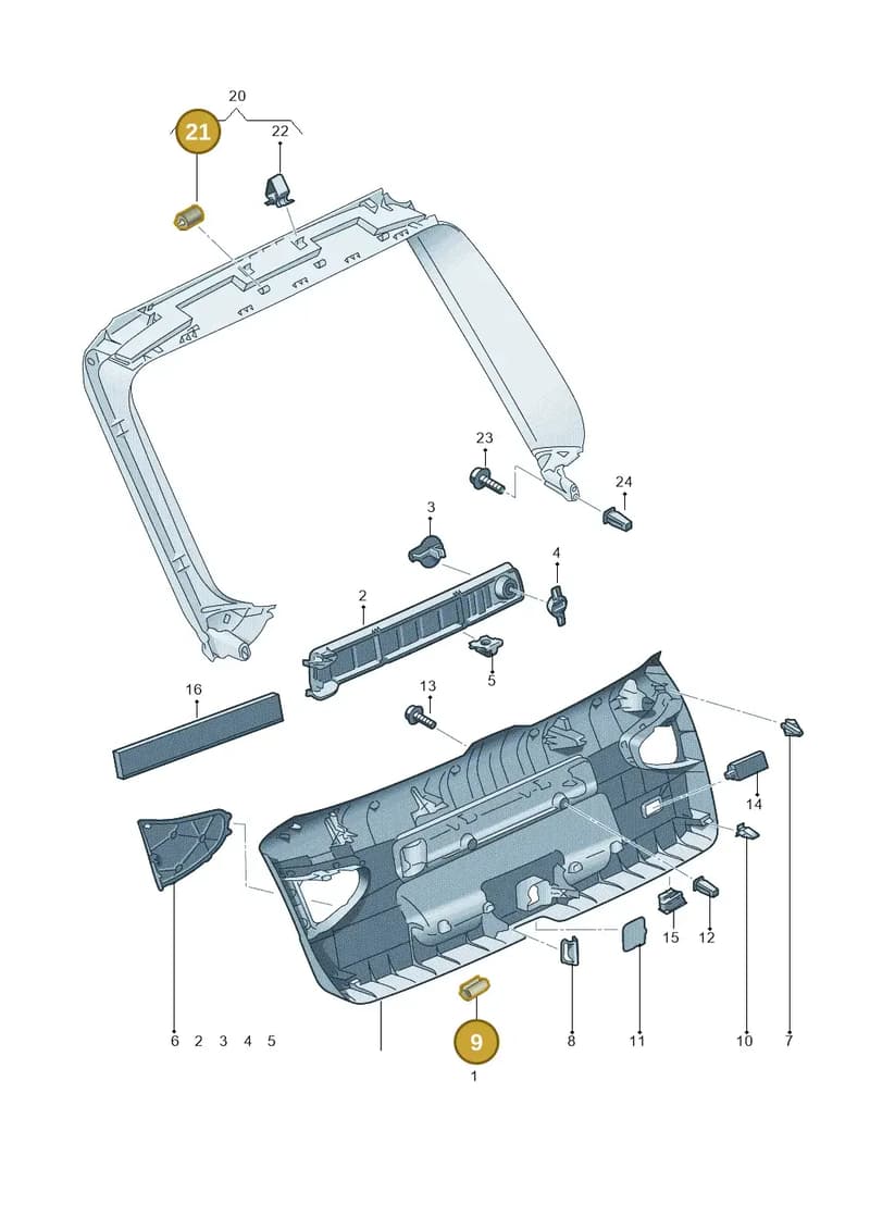8V0898283 — Audi RS4 Avant (2017-2025) diagram 849867950, position 9+21