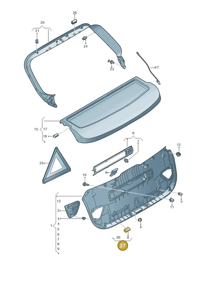 8V0898283 — Audi RS3 Sportback (2015-2016) diagram 858867900, position 27