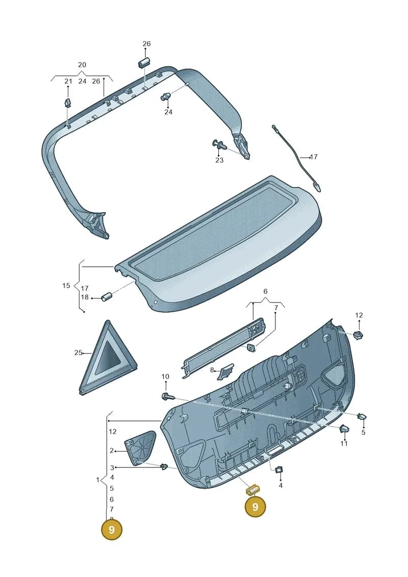 8V0898283 — Audi A3 Limousine 2.0 (2017-2021) diagram 890867950, position 9