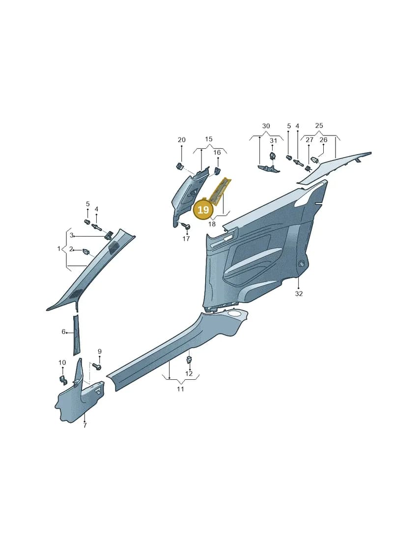 8V0898283 — Audi RS5 Sportback (2017-2025) diagram 897867650, position 19
