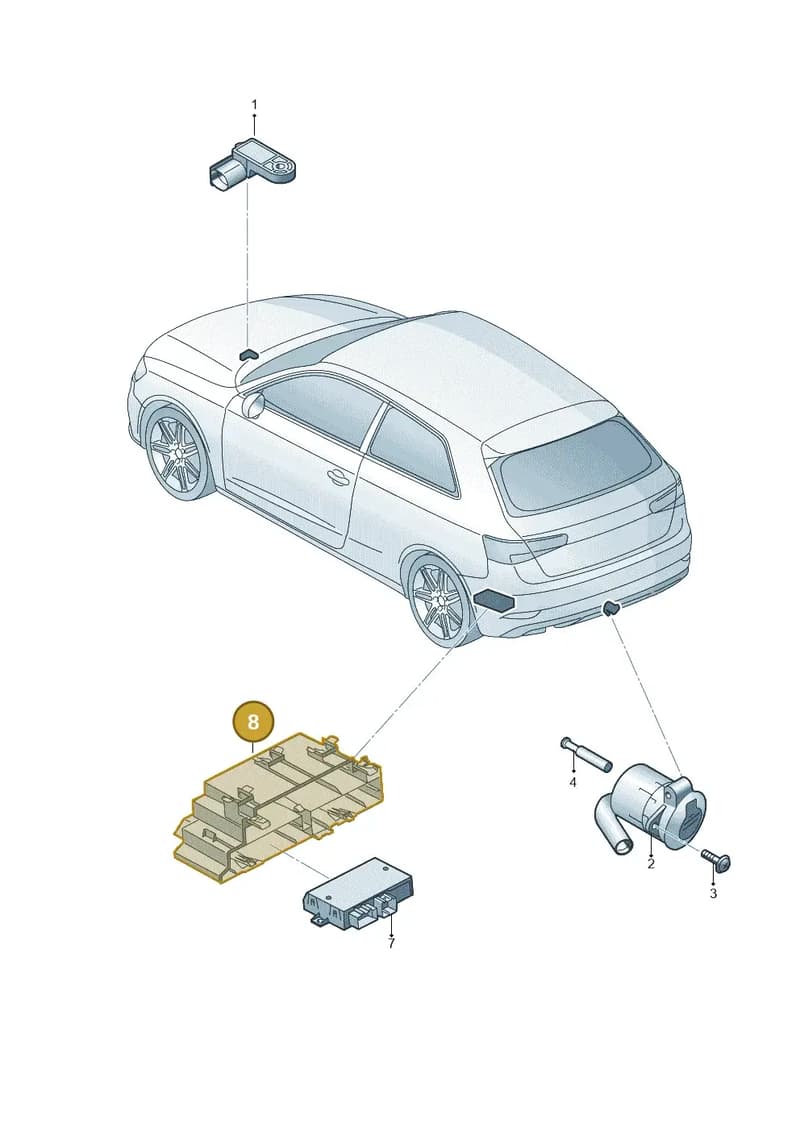8V0907333 — Audi RS3 Limousine (2017-2020) diagram 890945500, position 8