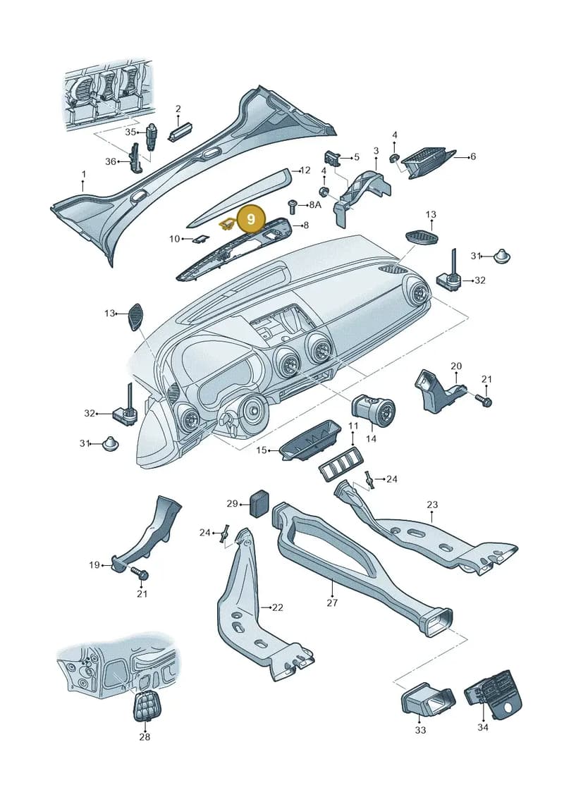 8V0907451B4PK — Audi RS3 Limousine (2017-2020) diagram 745819300, position 9