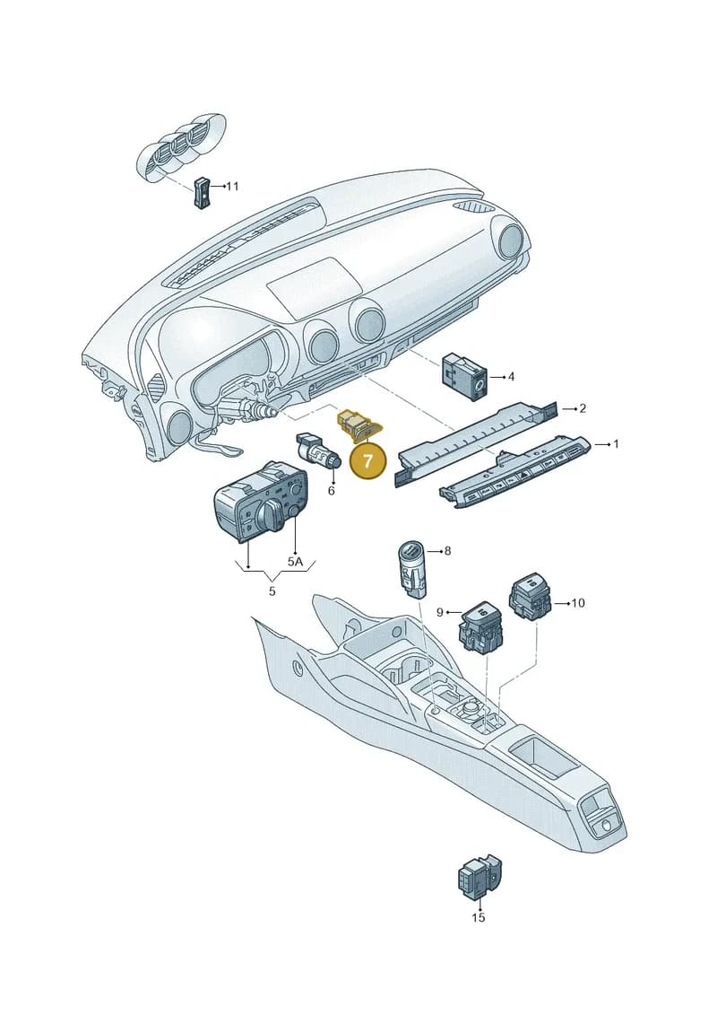 8V0907569 — Audi A3 Sportback (2016-2020) diagram 745941550, position 7