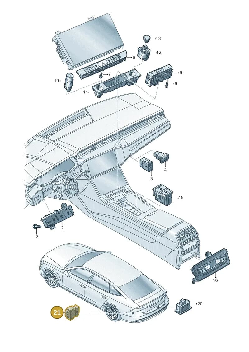 8V0915211D — Audi A6 (2018-2025) diagram 435941500, position 21