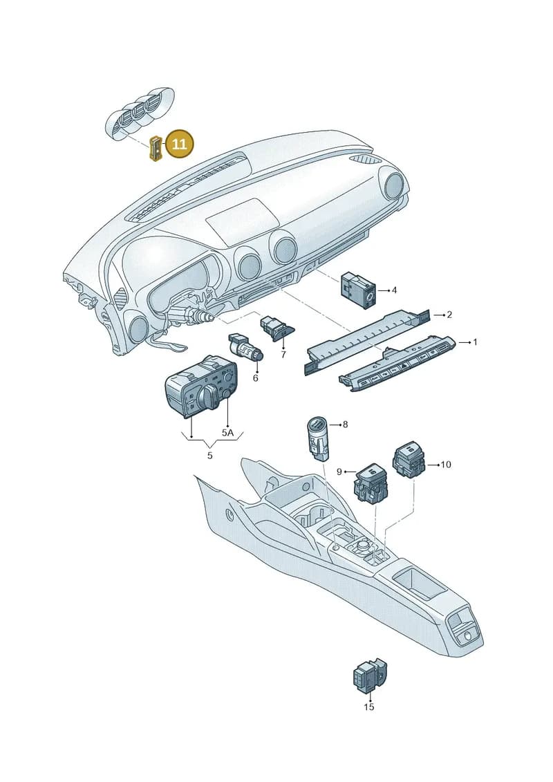 8V0915211D — Audi A3 Sportback (2016-2020) diagram 745941550, position 11