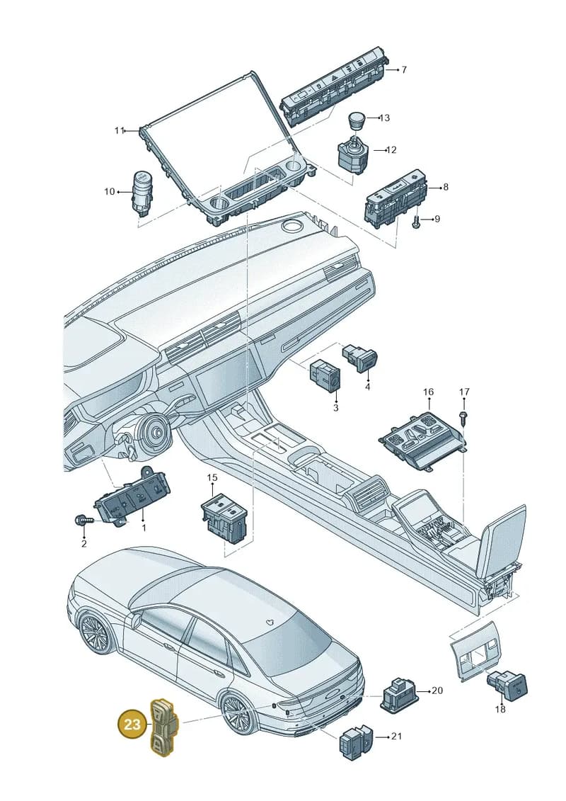 8V0915211D — Audi A8 (2017-2025) diagram 838941500, position 23