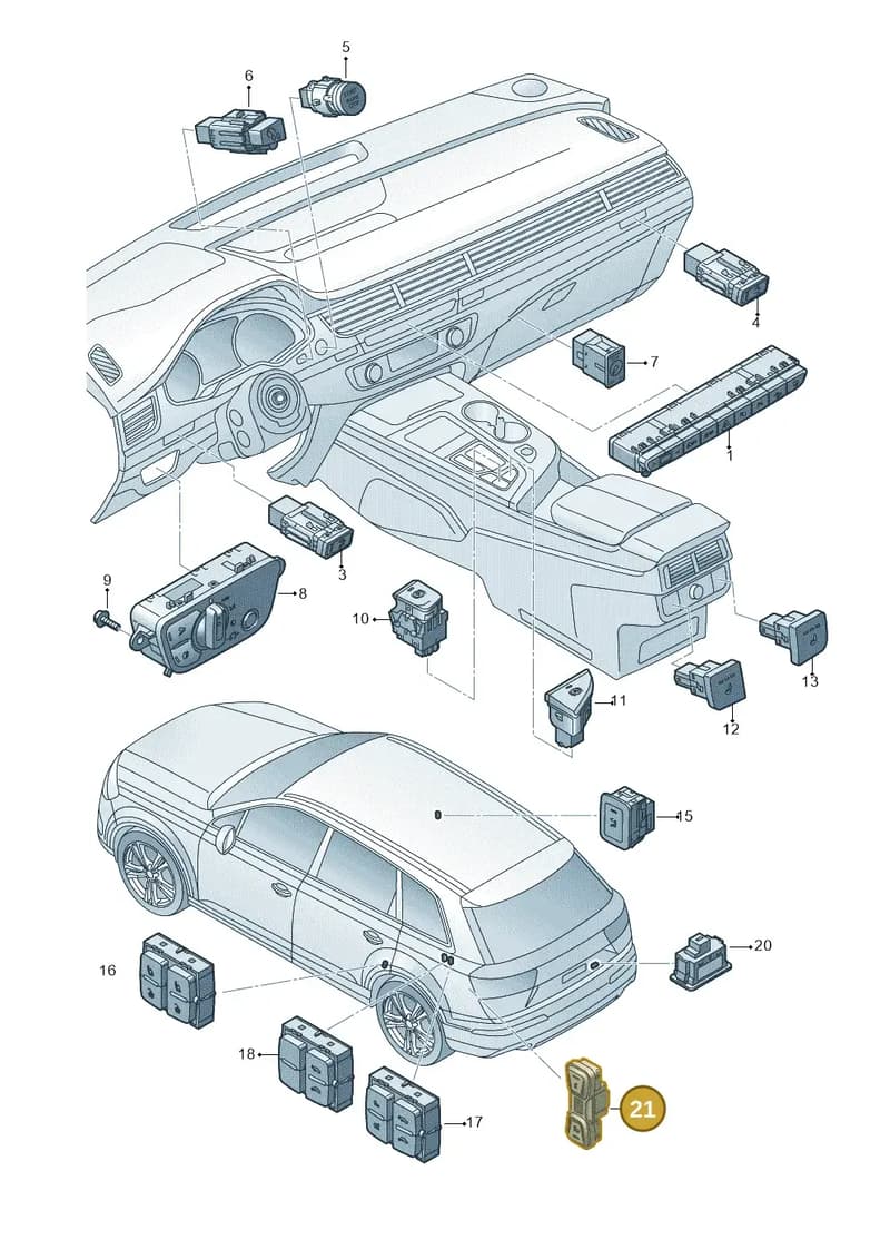 8V0915211D — Audi Q7 (2015-2025) diagram 859941500, position 21