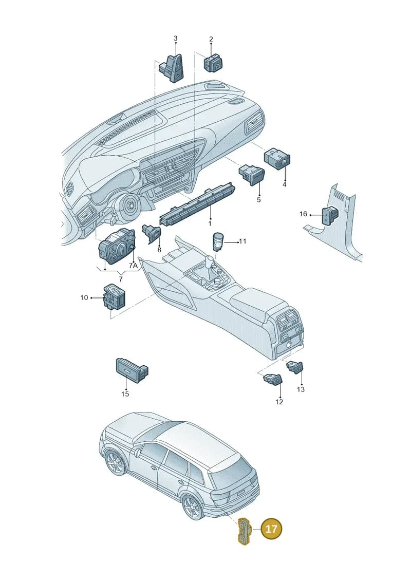 8V0915211D — Audi A6 1.8 (2015-2019) diagram 887941050, position 17