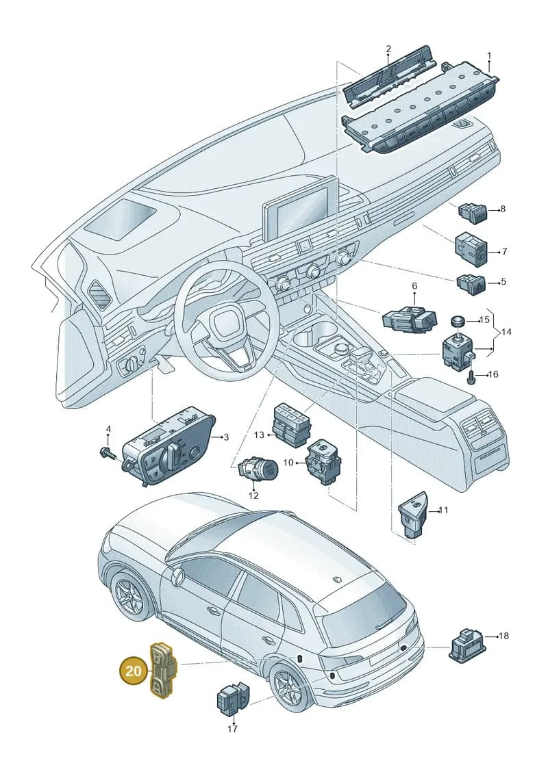 8V0915211D — Audi Q5 (2016-2025) diagram 896941500, position 20