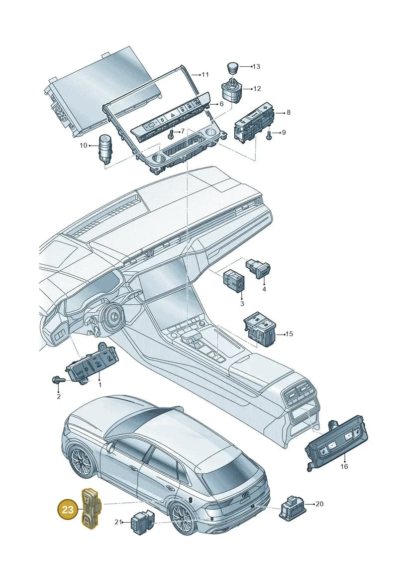 8V0915211D — Audi Q8 (2018-2025) diagram 429941050, position 23