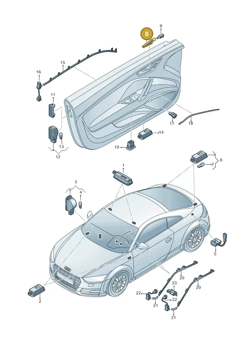 8V0919178A — Audi TT RS (2016-2023) diagram 850947100, position 8
