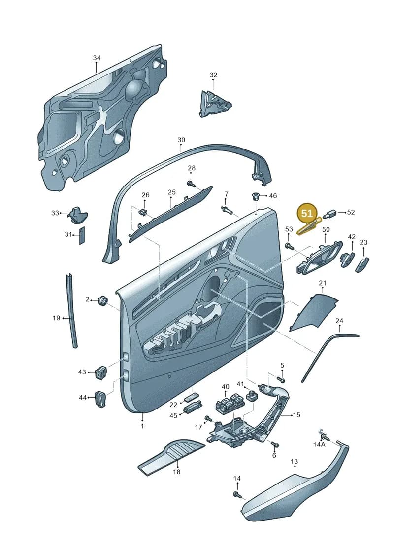 8V0919178A — Audi A3 Sportback (2016-2020) diagram 890867000, position 51