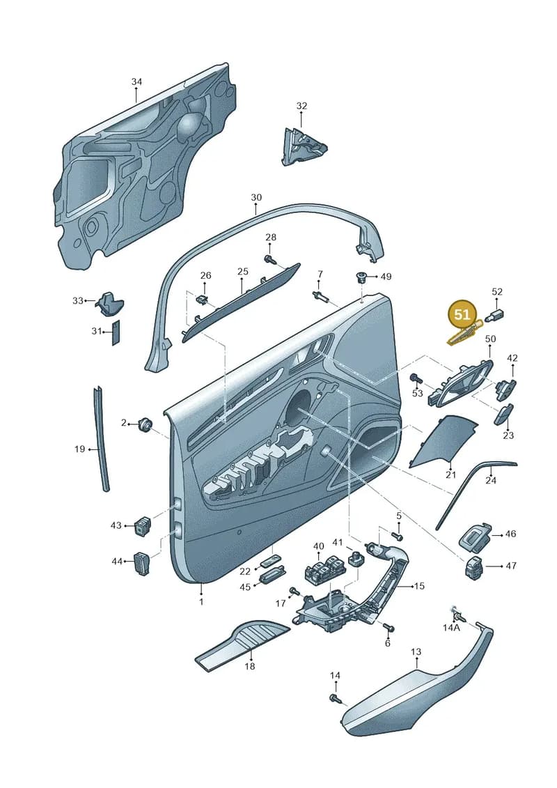 8V0919178A — Audi RS3 Limousine (2017-2020) diagram 890867100, position 51