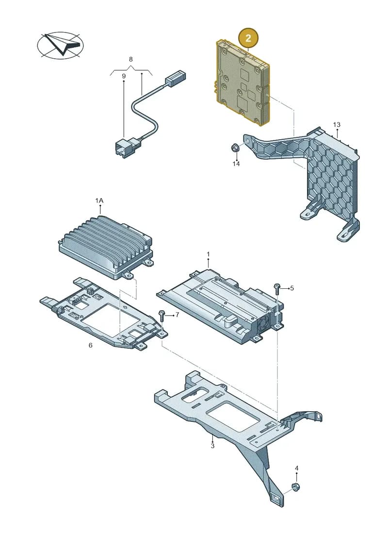 8V0919191D — Audi A4 (2015-2025) diagram 849035040, position 2