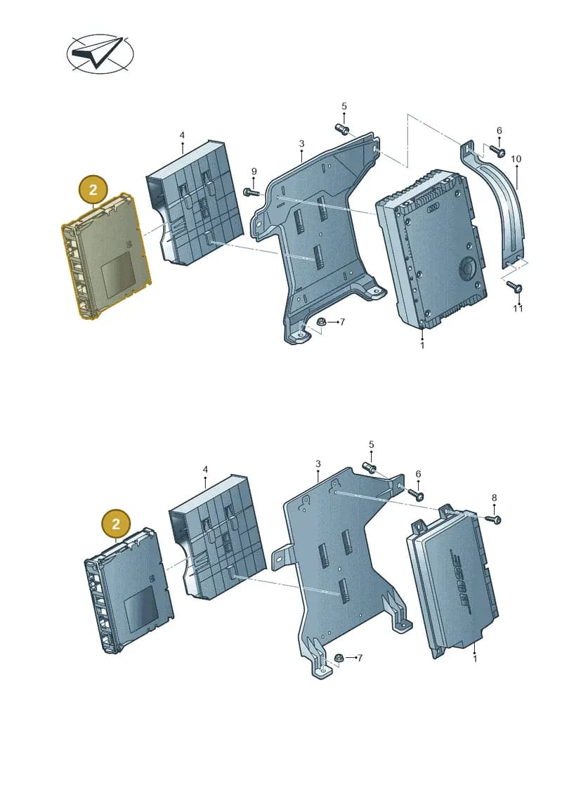 8V0919192D — Audi A7 Sportback (2014-2018) diagram 788035400, position 2