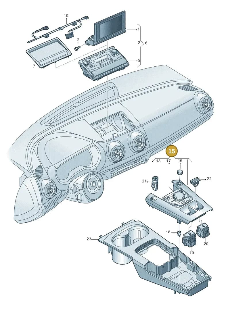 8V0919614BR — Audi RS3 Limousine (2017-2020) diagram 745919000, position 15