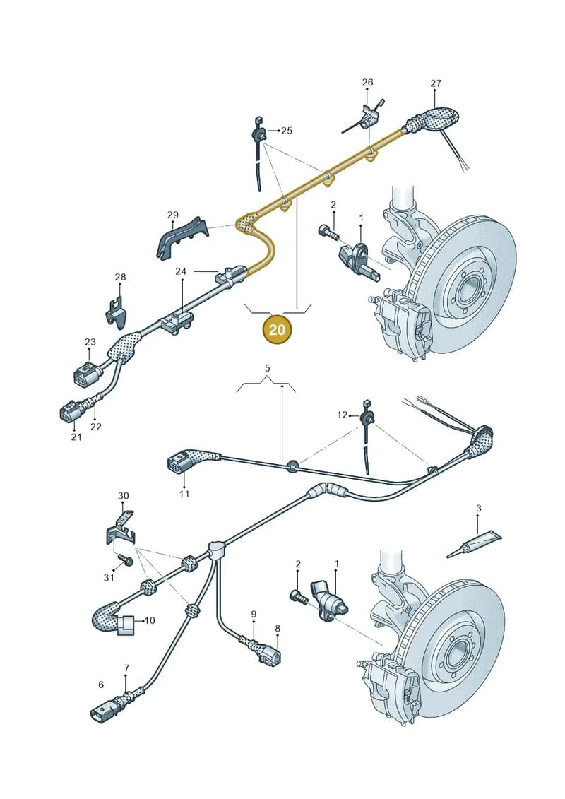 8V0927902N — Volkswagen Golf (2016-2020) diagram 827927000, position 20