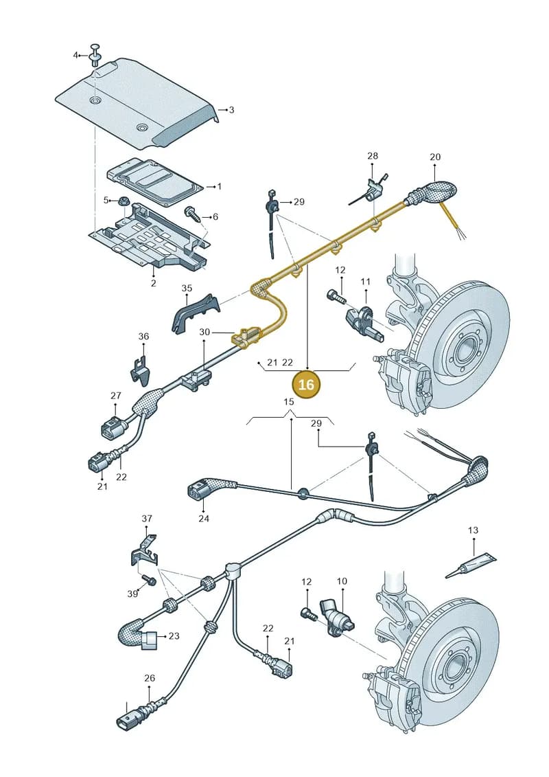 8V0927902N — Audi RS3 Sportback (2015-2016) diagram 858927000, position 16