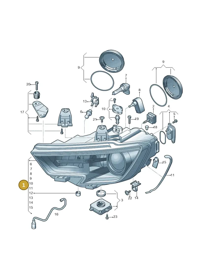 8V0941043K — Audi A3 Sportback (2016-2020) diagram 890941000, position 1
