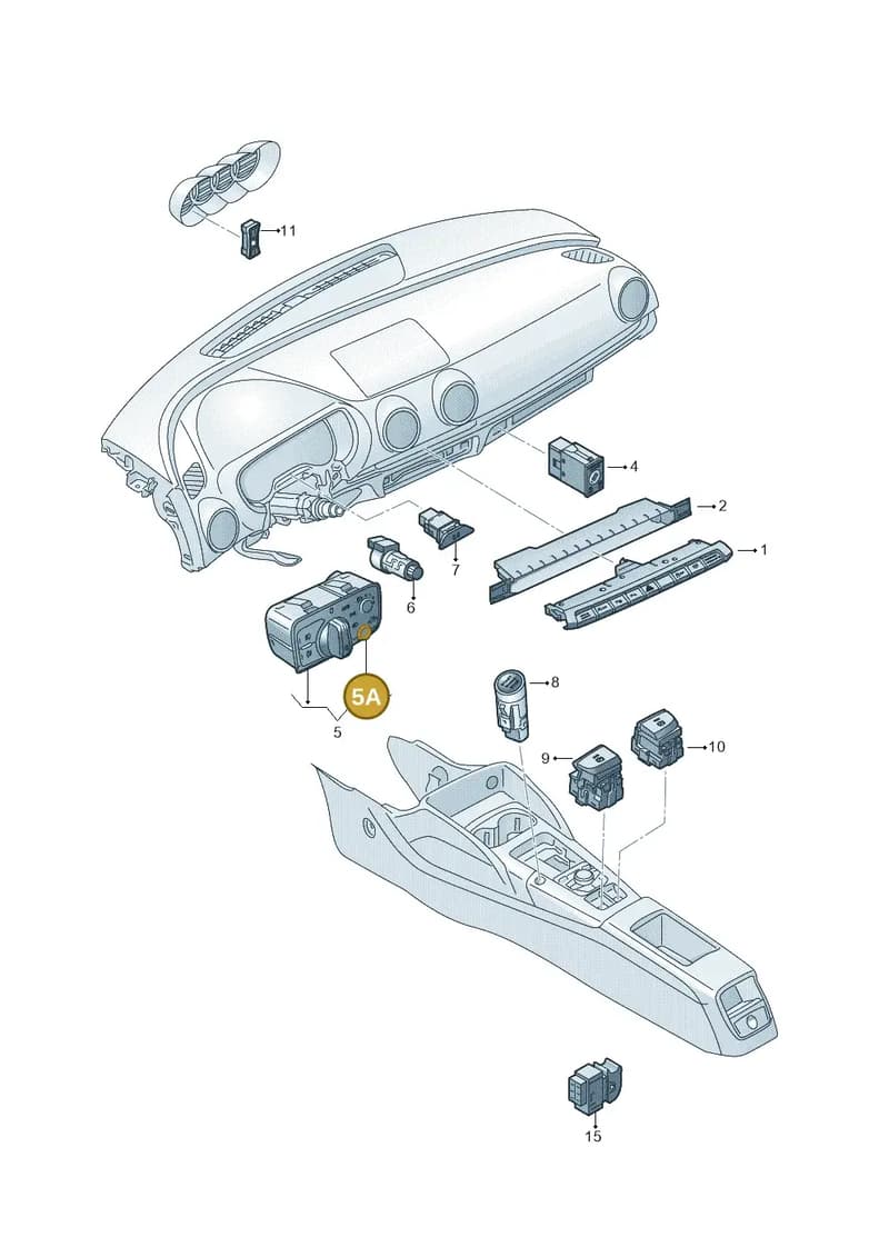 8V0941158A — Audi A3 Sportback (2016-2020) diagram 745941550, position 5A
