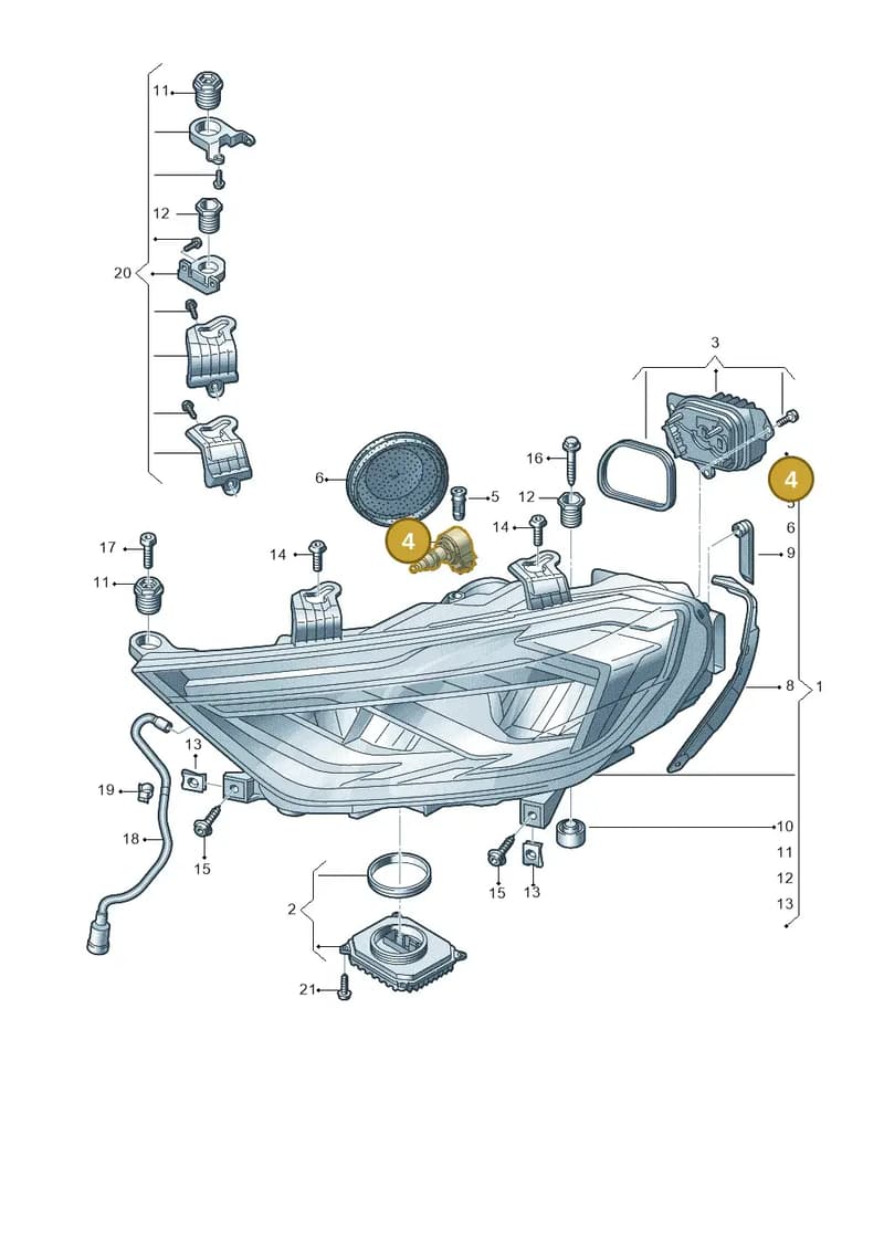 8V0941295 — Audi A1 Sportback (2018-2025) diagram 592941050, position 4