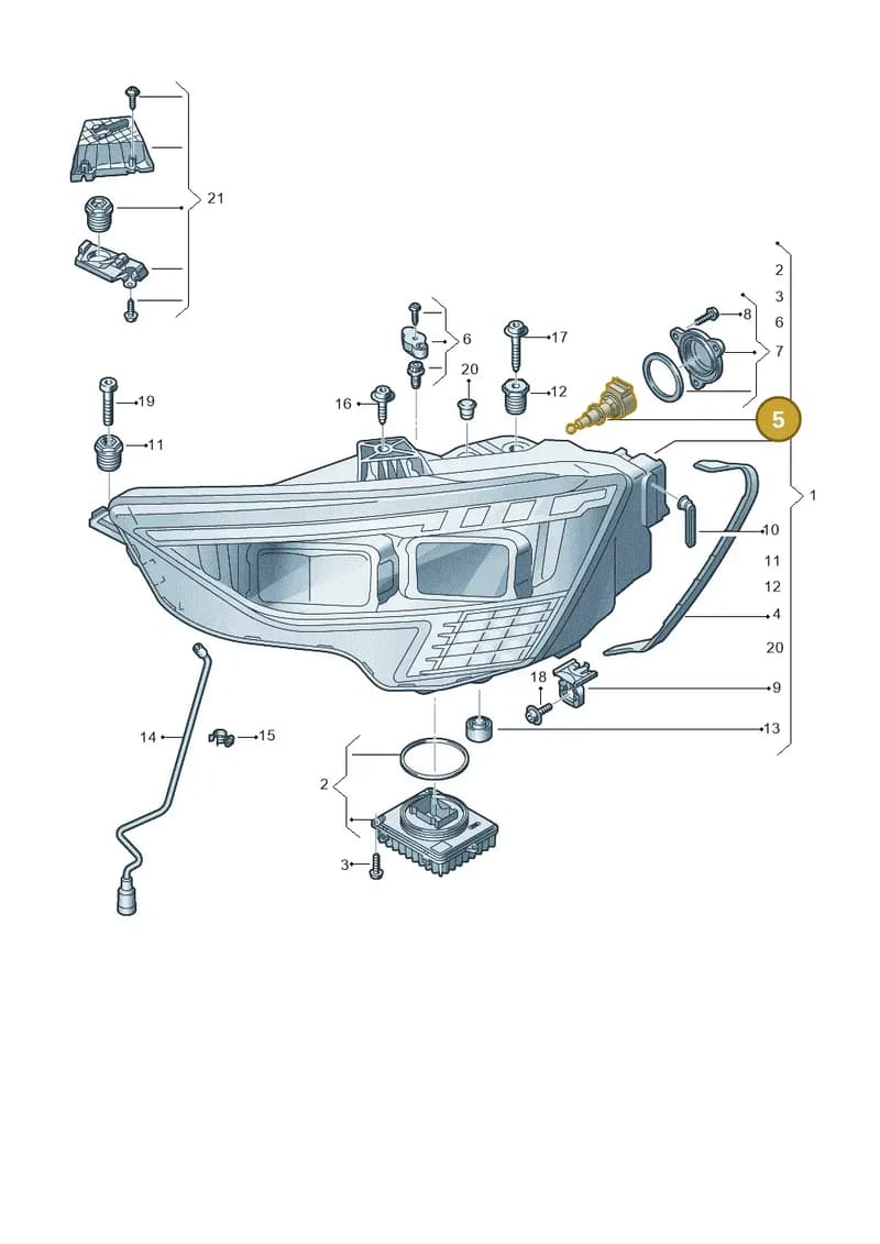 8V0941295 — Audi A3 Sportback (2019-2025) diagram 596941100, position 5