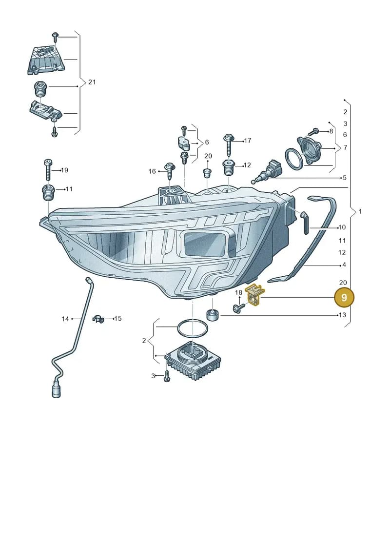 8V0941453A — Audi A3 Sportback (2019-2025) diagram 596941050, position 9