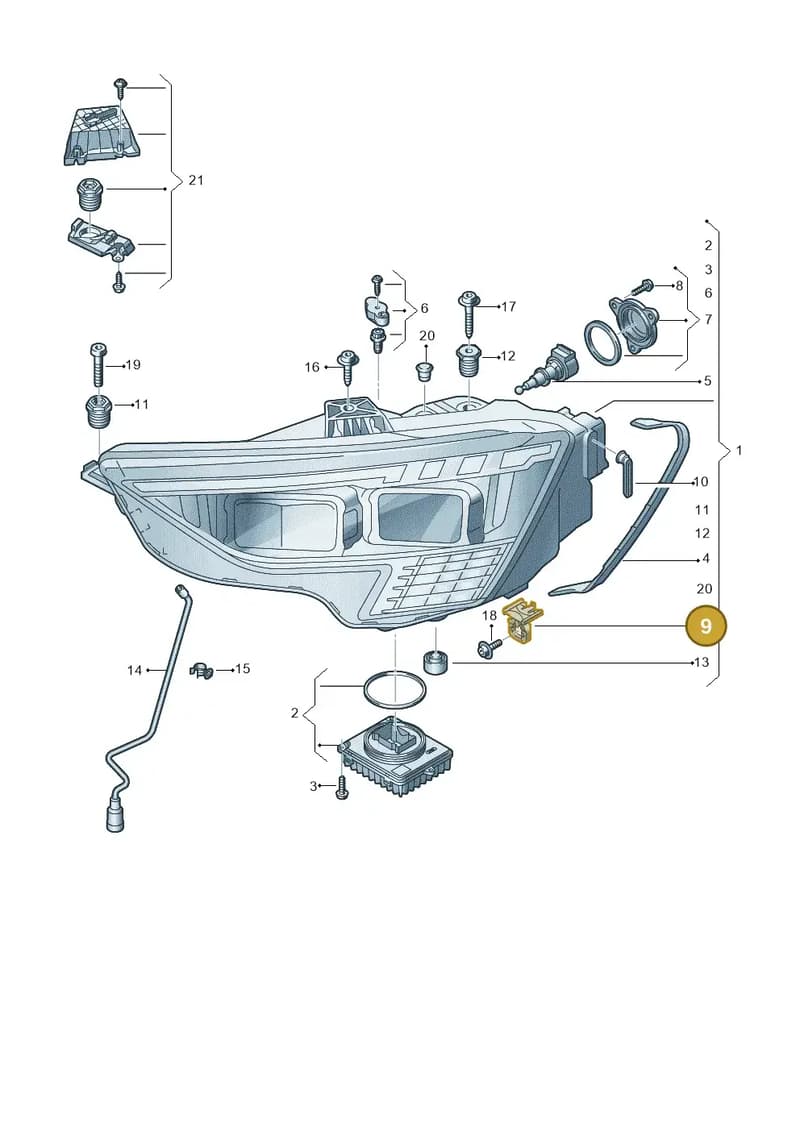 8V0941453A — Audi A3 Sportback (2019-2025) diagram 596941100, position 9