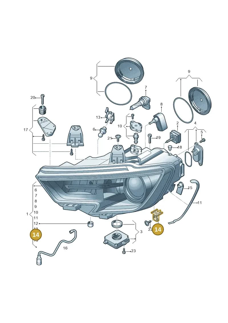 8V0941453A — Audi A3 Sportback (2016-2020) diagram 890941000, position 14
