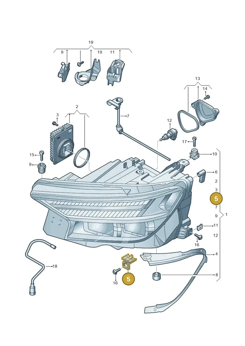8V0941453A — Audi Q4 Sportback (2021-2025) diagram 89a941050, position 5