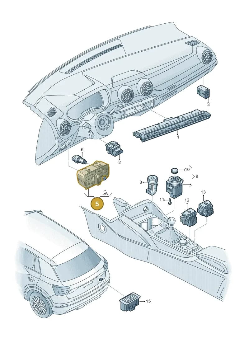 8V0941531BJ5PR — Audi Q2 (2016-2025) diagram 803941500, position 5