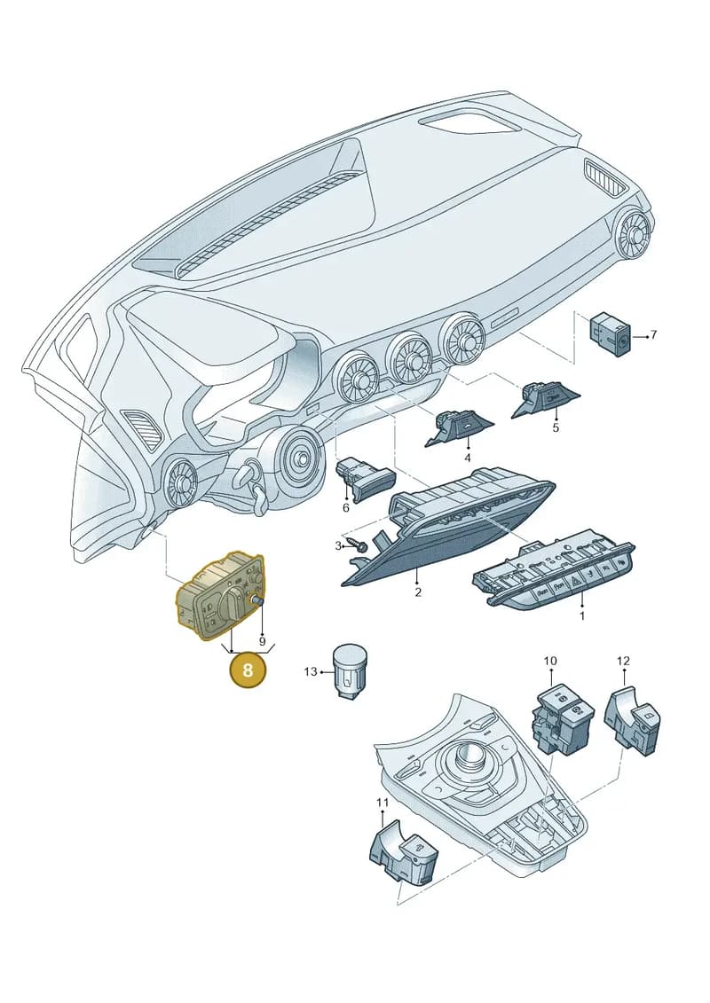 8V0941531T5PR — Audi TT RS (2016-2023) diagram 850941500, position 8