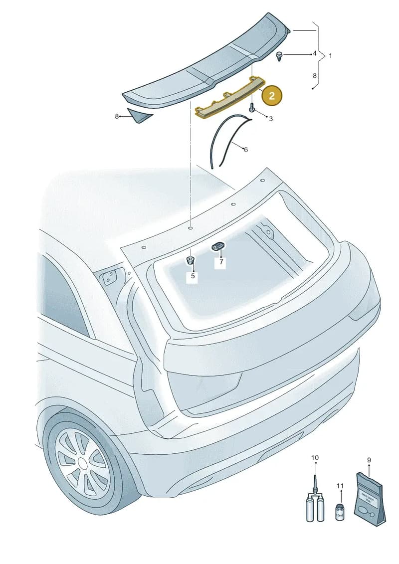 8V0945097B — Audi A3 Sportback (2016-2020) diagram 745827500, position 2