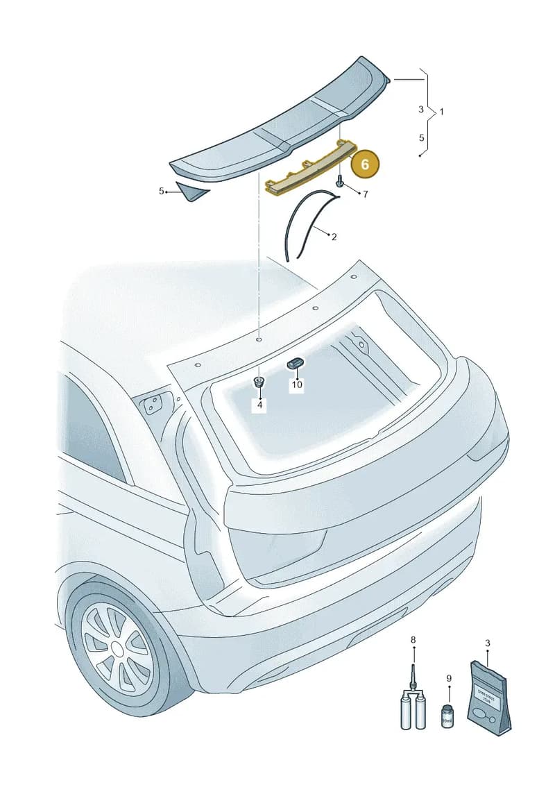 8V0945097B — Audi A3 Sportback (2016-2020) diagram 745827600, position 6